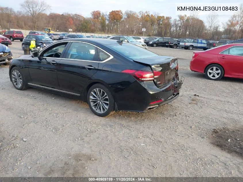 2016 Hyundai Genesis 3.8L VIN: KMHGN4JE3GU108483 Lot: 40909789