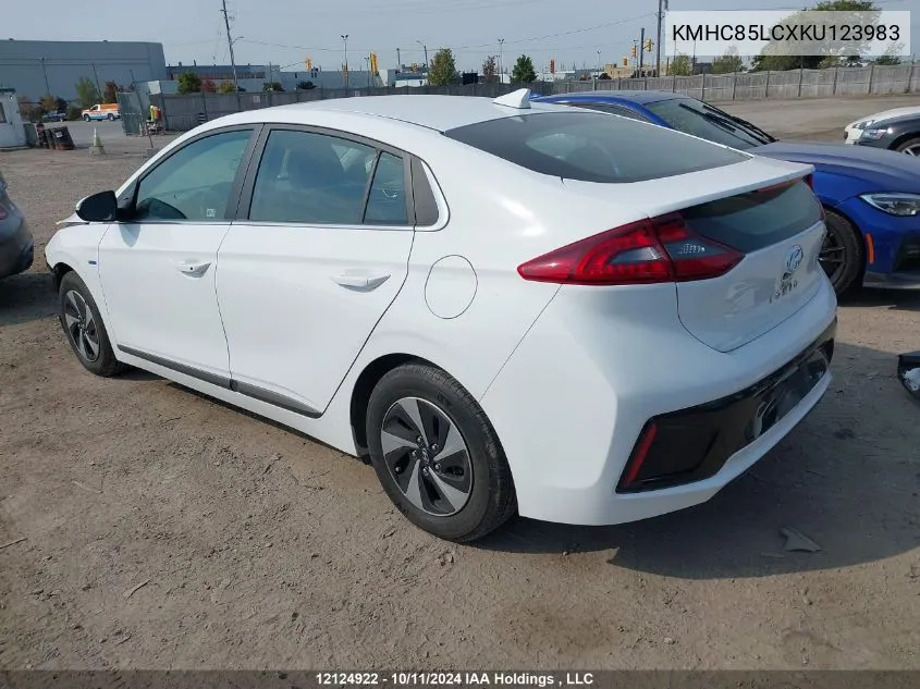 2019 Hyundai Ioniq 5 VIN: KMHC85LCXKU123983 Lot: 12124922