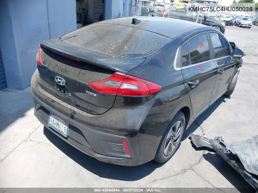 KMHC75LC4HU050038 2017 Hyundai Ioniq Hybrid Sel