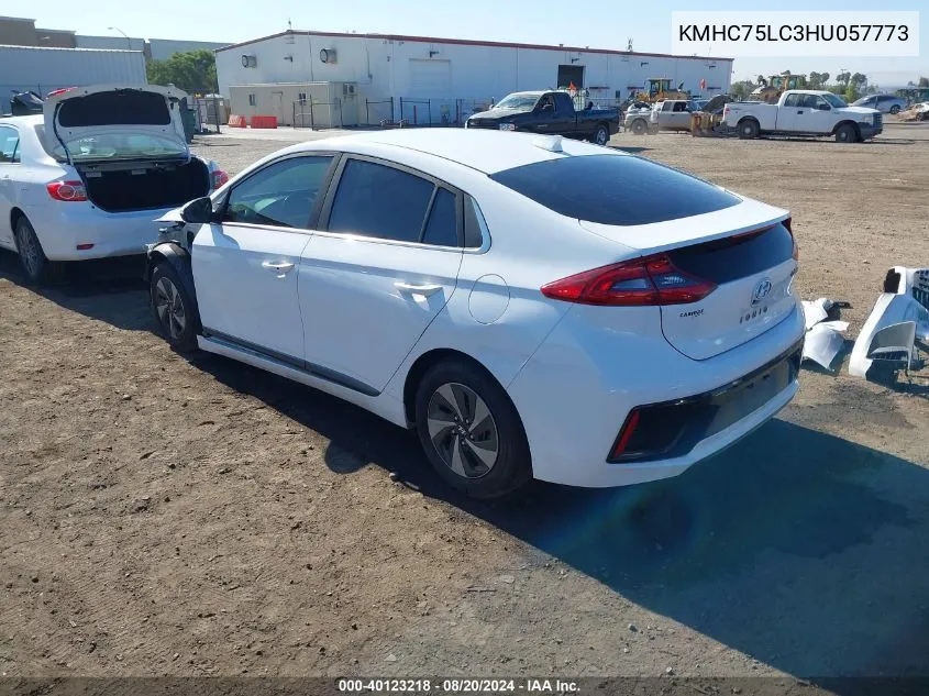 2017 Hyundai Ioniq Hybrid Sel VIN: KMHC75LC3HU057773 Lot: 40123218