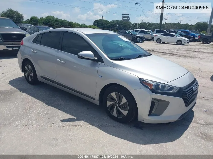 2017 Hyundai Ioniq Hybrid Sel VIN: KMHC75LC4HU040965 Lot: 40147987