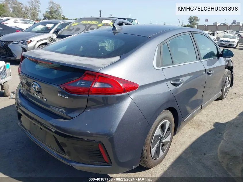 KMHC75LC3HU031898 2017 Hyundai Ioniq Hybrid Sel