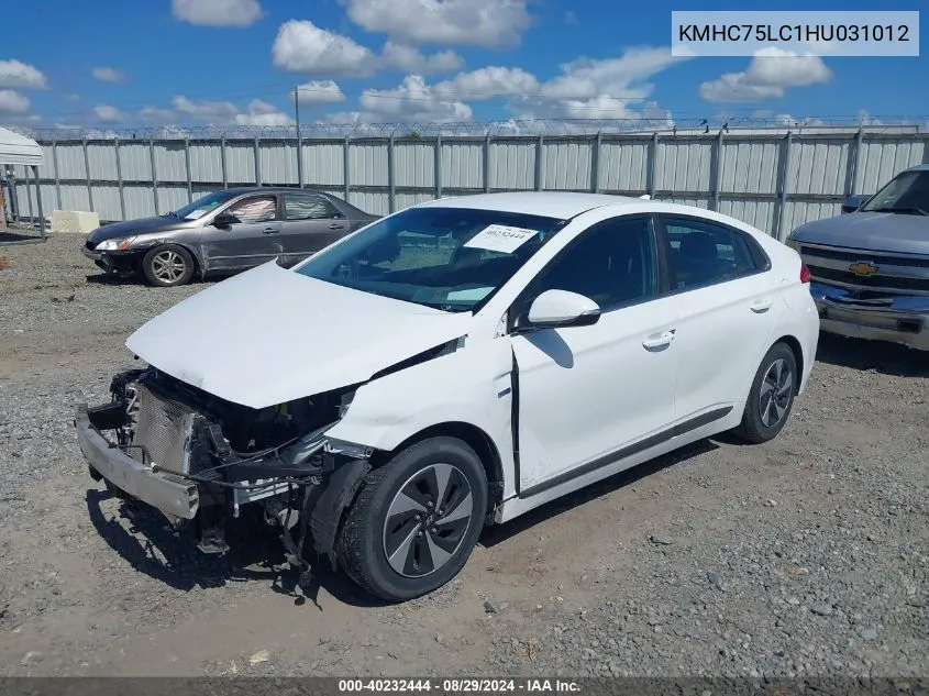 KMHC75LC1HU031012 2017 Hyundai Ioniq Hybrid Sel