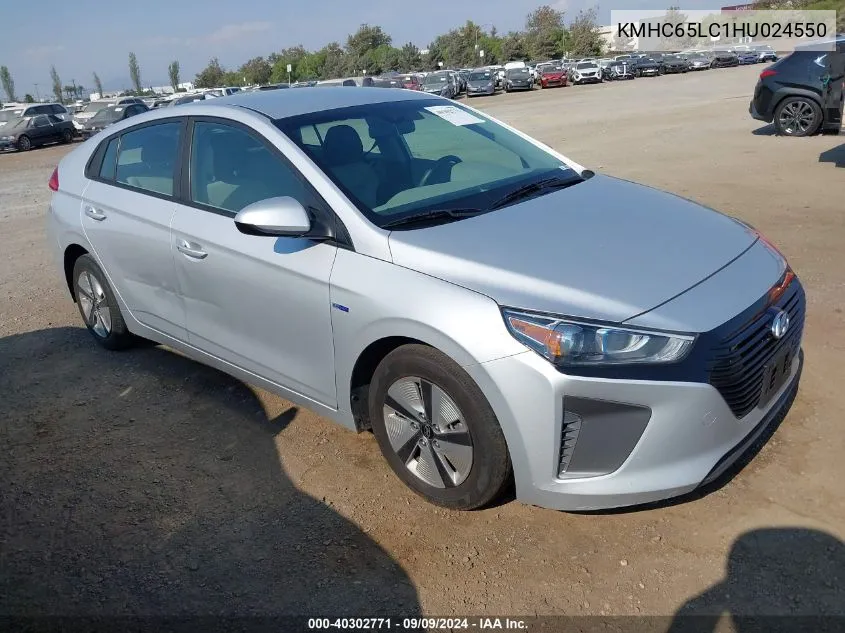 KMHC65LC1HU024550 2017 Hyundai Ioniq Hybrid Blue