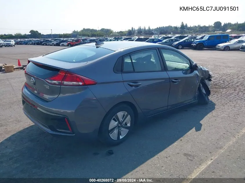 KMHC65LC7JU091501 2018 Hyundai Ioniq Hybrid Blue