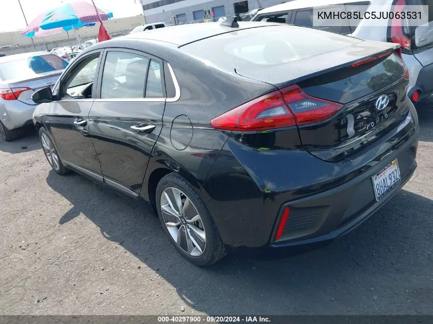 2018 Hyundai Ioniq Hybrid Limited VIN: KMHC85LC5JU063531 Lot: 40297900