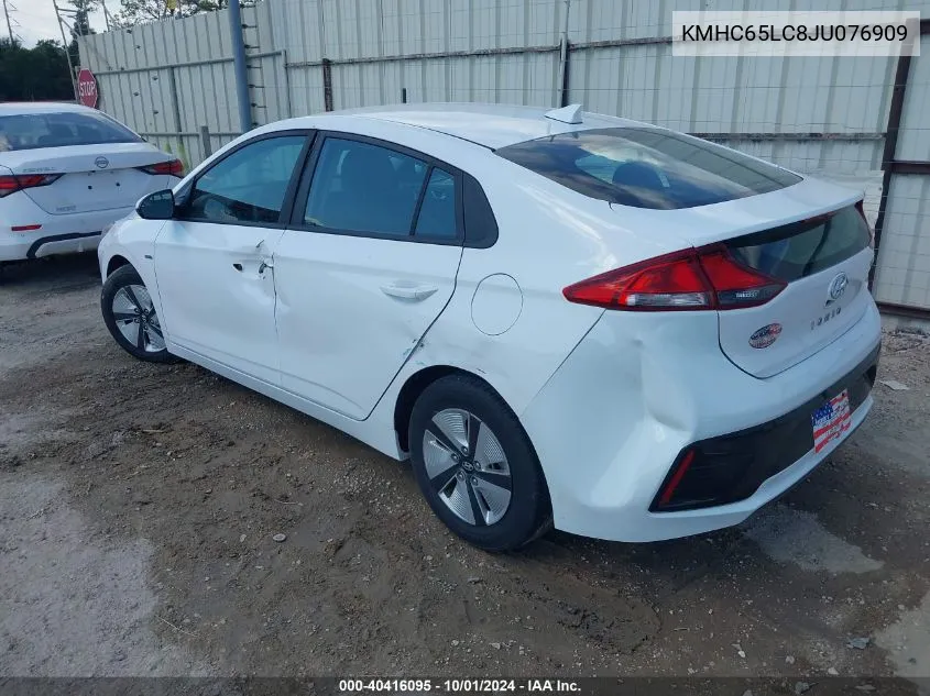 2018 Hyundai Ioniq Hybrid Blue VIN: KMHC65LC8JU076909 Lot: 40416095