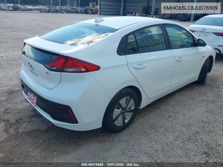 2018 Hyundai Ioniq Hybrid Blue VIN: KMHC65LC8JU076909 Lot: 40416095