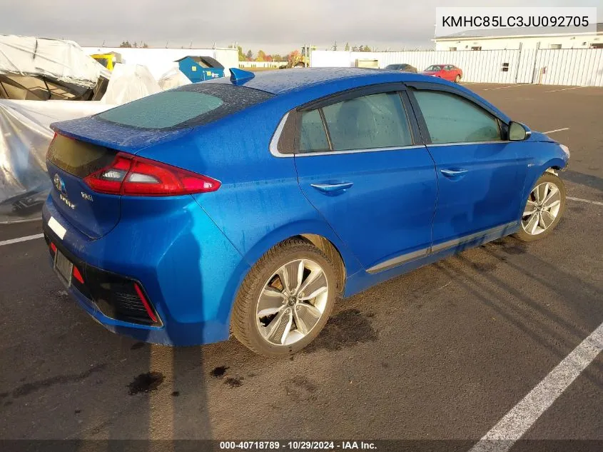 KMHC85LC3JU092705 2018 Hyundai Ioniq Hybrid Limited