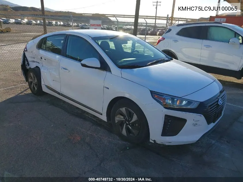 KMHC75LC9JU100065 2018 Hyundai Ioniq Hybrid Sel