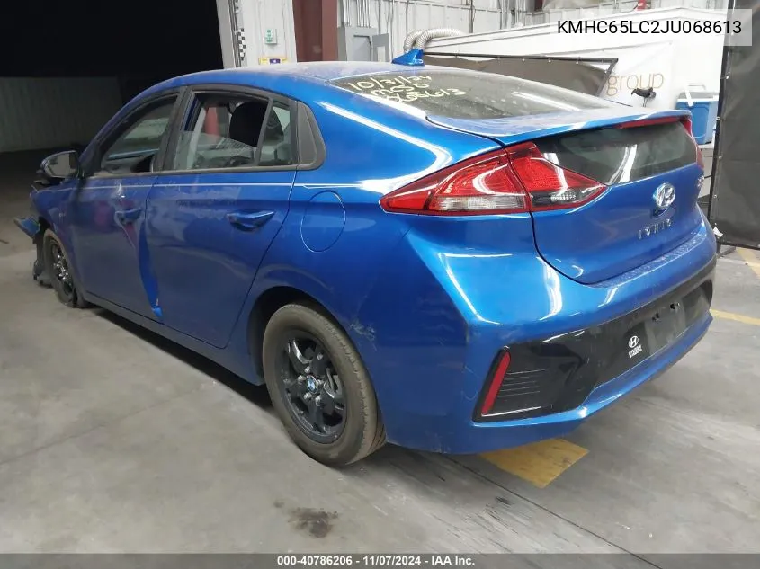 2018 Hyundai Ioniq Hybrid Blue VIN: KMHC65LC2JU068613 Lot: 40786206