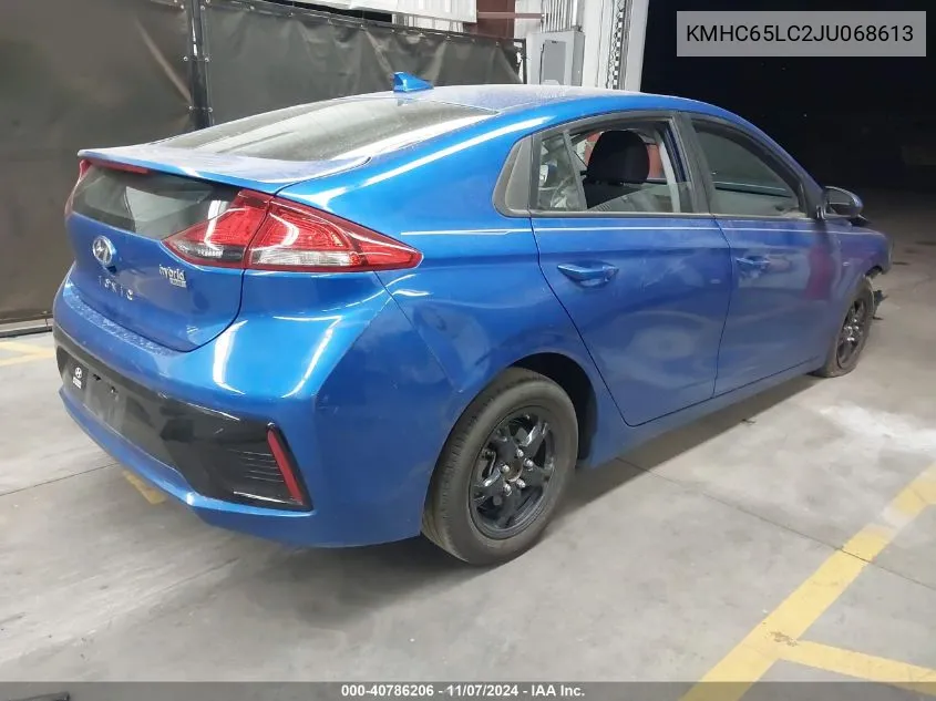 2018 Hyundai Ioniq Hybrid Blue VIN: KMHC65LC2JU068613 Lot: 40786206