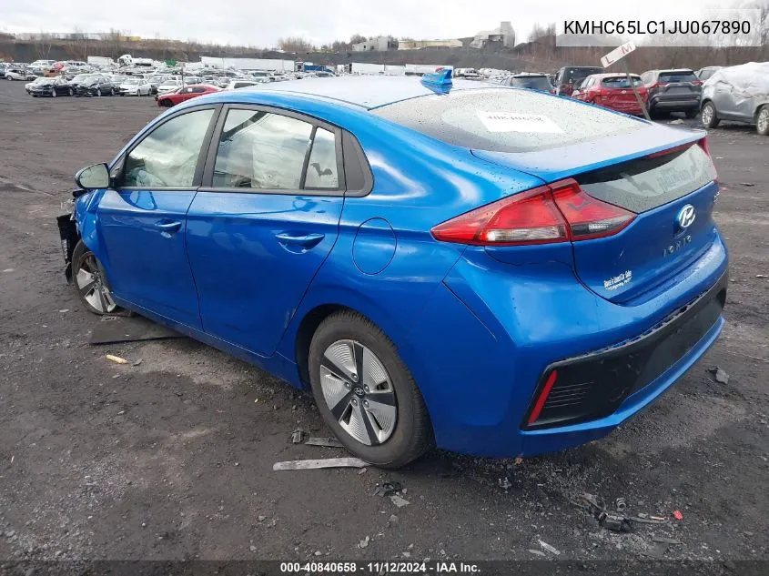 KMHC65LC1JU067890 2018 Hyundai Ioniq Hybrid Blue