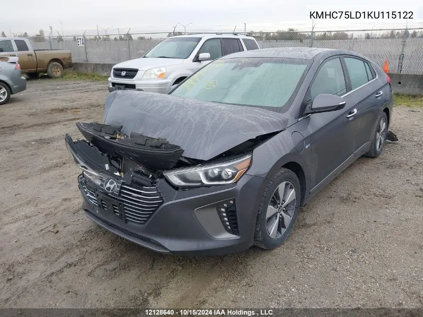 2019 Hyundai Ioniq Limited VIN: KMHC75LD1KU115122 Lot: 12128640