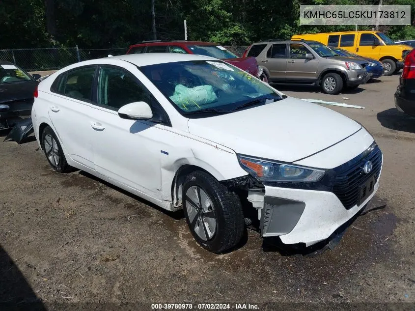 KMHC65LC5KU173812 2019 Hyundai Ioniq Hybrid Blue