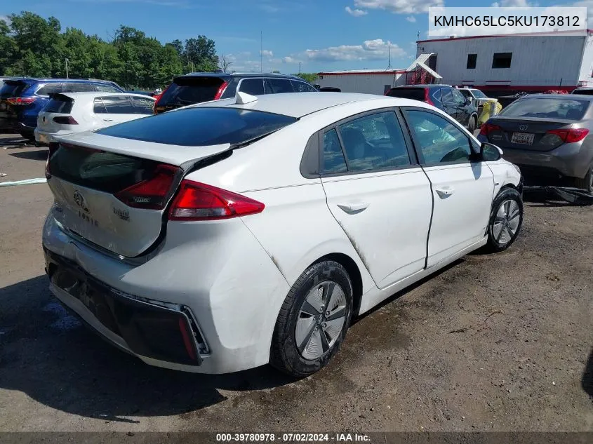 KMHC65LC5KU173812 2019 Hyundai Ioniq Hybrid Blue