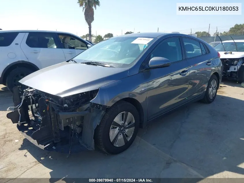 KMHC65LC0KU180053 2019 Hyundai Ioniq Hybrid Blue