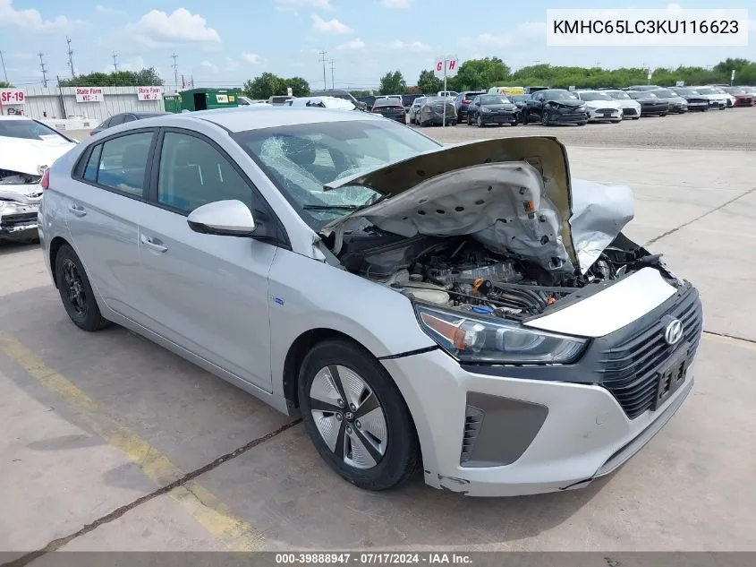 KMHC65LC3KU116623 2019 Hyundai Ioniq Hybrid Blue