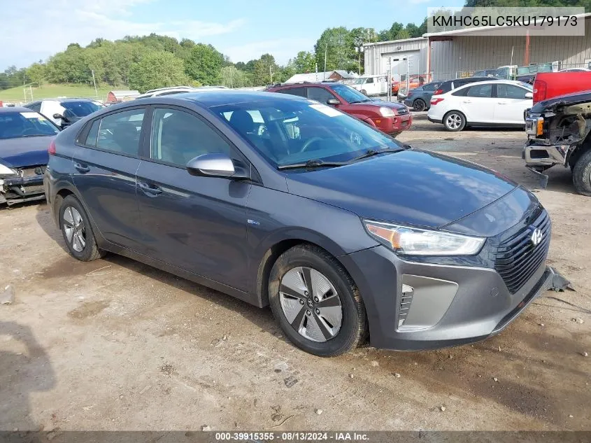 2019 Hyundai Ioniq Hybrid Blue VIN: KMHC65LC5KU179173 Lot: 39915355