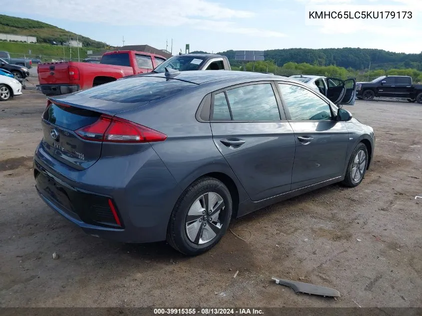 2019 Hyundai Ioniq Hybrid Blue VIN: KMHC65LC5KU179173 Lot: 39915355