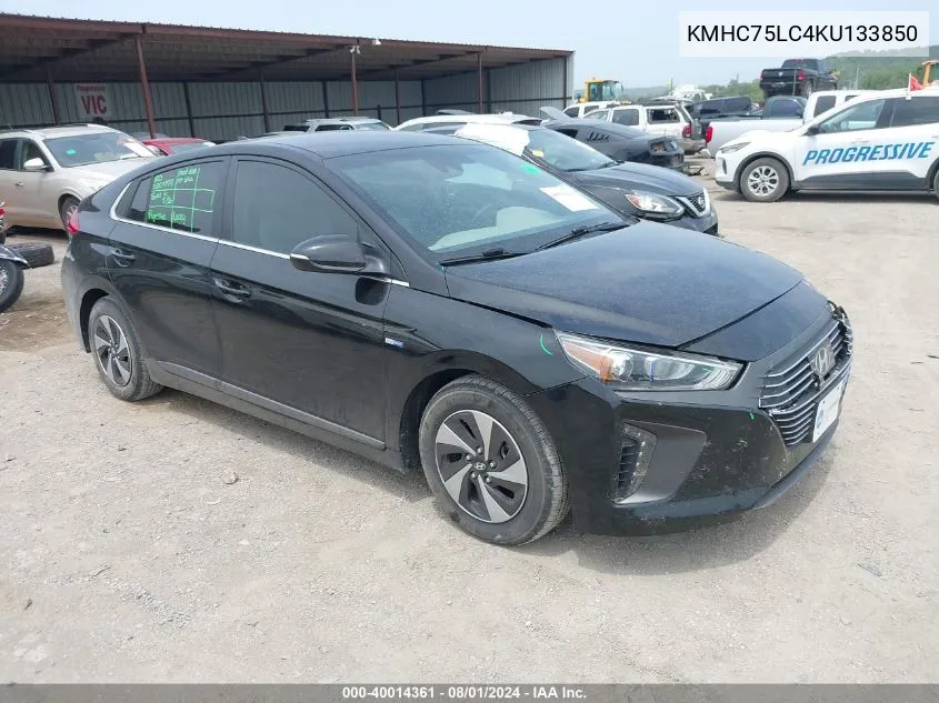 2019 Hyundai Ioniq Hybrid Sel VIN: KMHC75LC4KU133850 Lot: 40014361