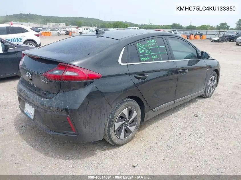 2019 Hyundai Ioniq Hybrid Sel VIN: KMHC75LC4KU133850 Lot: 40014361