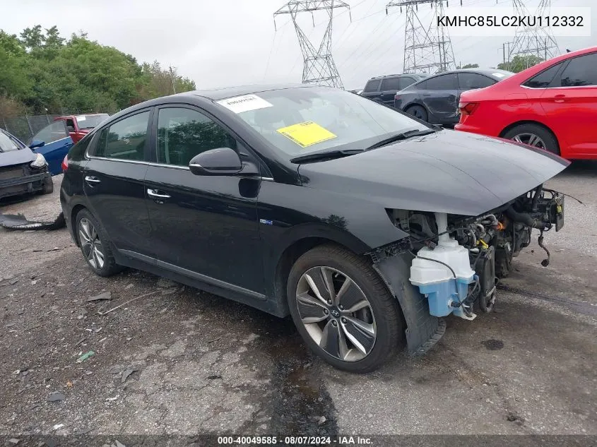 KMHC85LC2KU112332 2019 Hyundai Ioniq Hybrid Limited