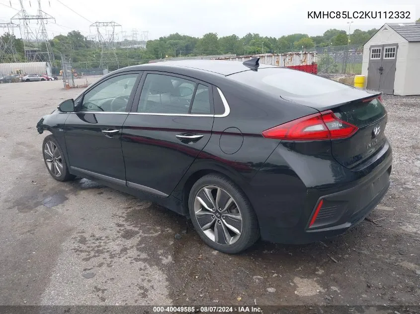 KMHC85LC2KU112332 2019 Hyundai Ioniq Hybrid Limited