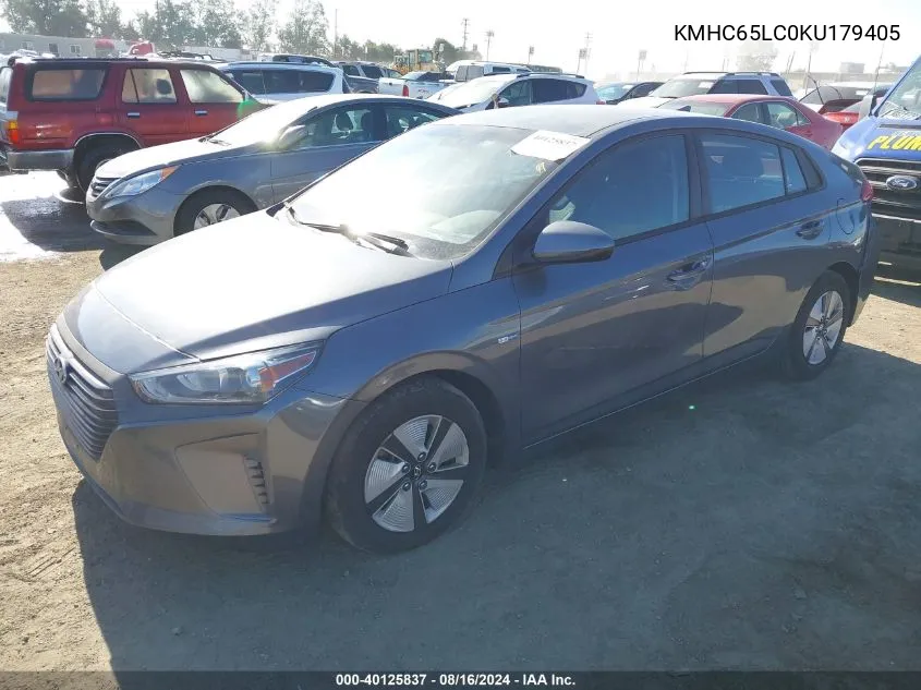 KMHC65LC0KU179405 2019 Hyundai Ioniq Hybrid Blue