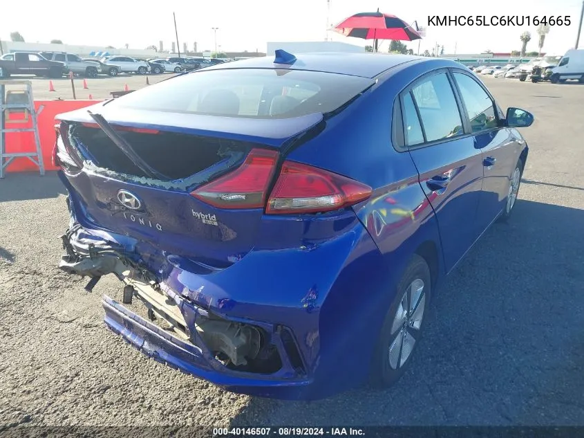 2019 Hyundai Ioniq Hybrid Blue VIN: KMHC65LC6KU164665 Lot: 40146507