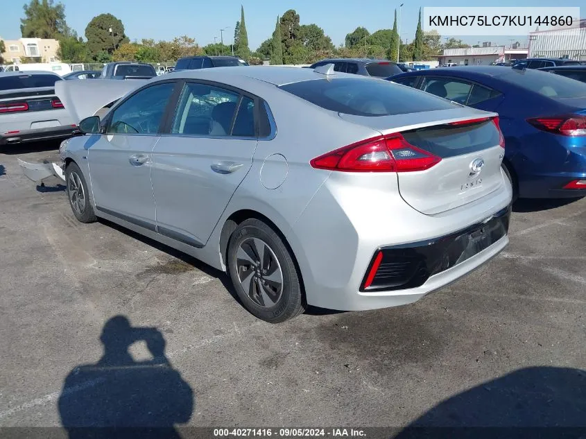 2019 Hyundai Ioniq Sel VIN: KMHC75LC7KU144860 Lot: 40271416