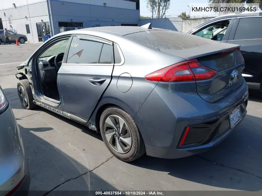 2019 Hyundai Ioniq Sel VIN: KMHC75LC7KU159455 Lot: 40537554