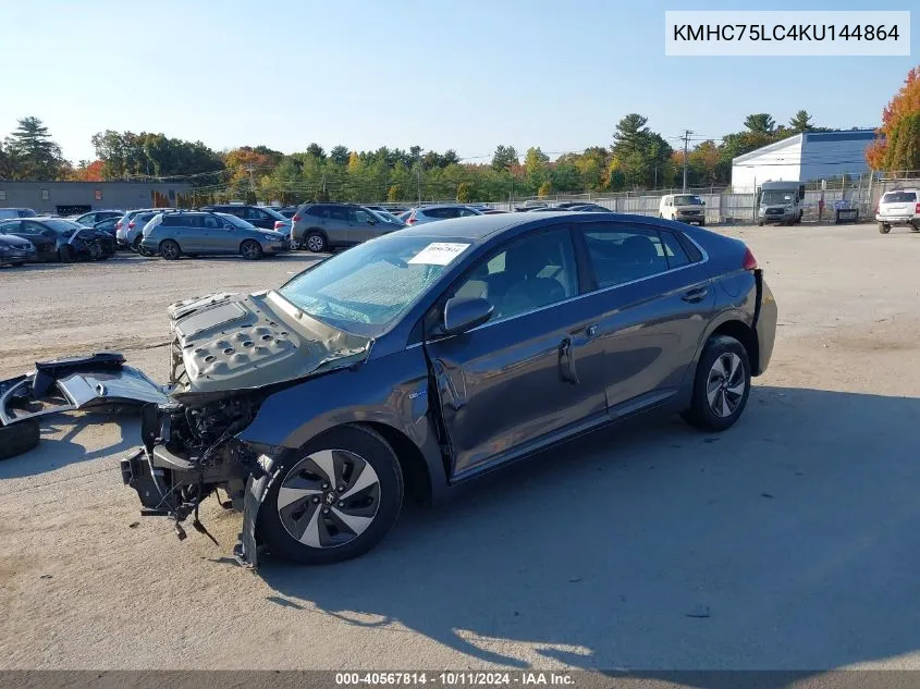 KMHC75LC4KU144864 2019 Hyundai Ioniq Hybrid Sel