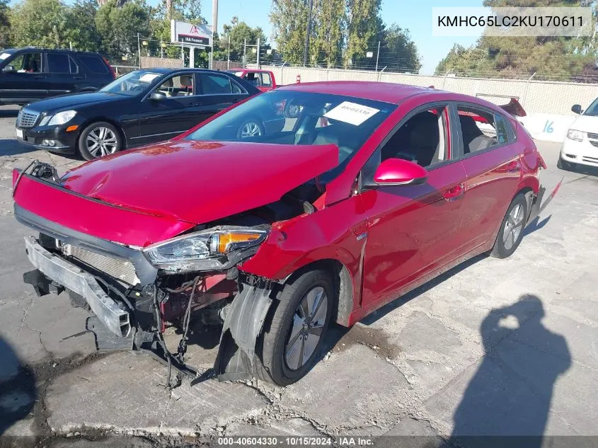 2019 Hyundai Ioniq Hybrid Blue VIN: KMHC65LC2KU170611 Lot: 40604330