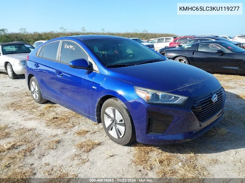 KMHC65LC3KU119277 2019 Hyundai Ioniq Hybrid Blue