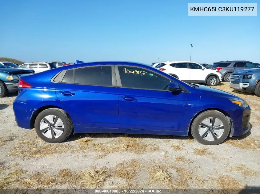 2019 Hyundai Ioniq Hybrid Blue VIN: KMHC65LC3KU119277 Lot: 40619883