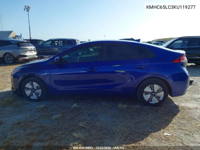 KMHC65LC3KU119277 2019 Hyundai Ioniq Hybrid Blue