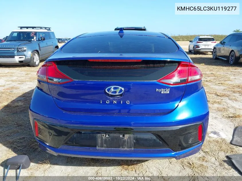 2019 Hyundai Ioniq Hybrid Blue VIN: KMHC65LC3KU119277 Lot: 40619883