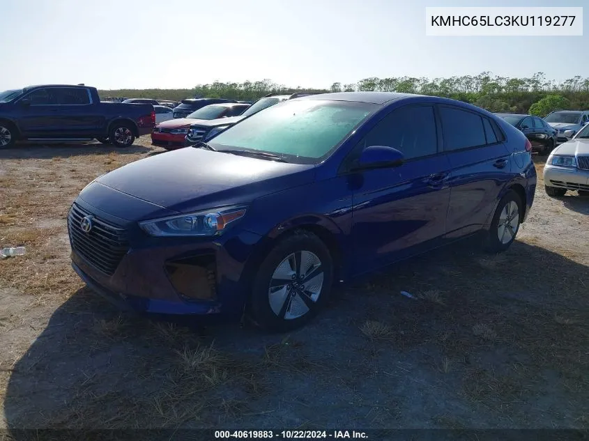 2019 Hyundai Ioniq Hybrid Blue VIN: KMHC65LC3KU119277 Lot: 40619883