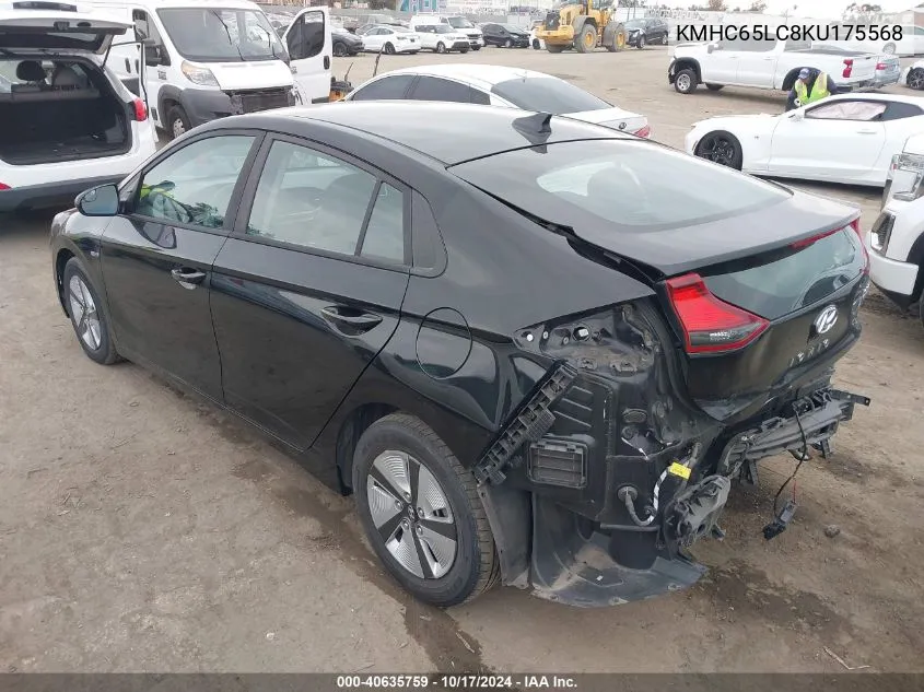 KMHC65LC8KU175568 2019 Hyundai Ioniq Hybrid Blue