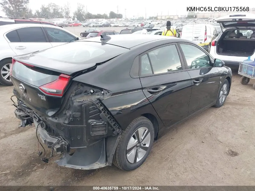 KMHC65LC8KU175568 2019 Hyundai Ioniq Hybrid Blue