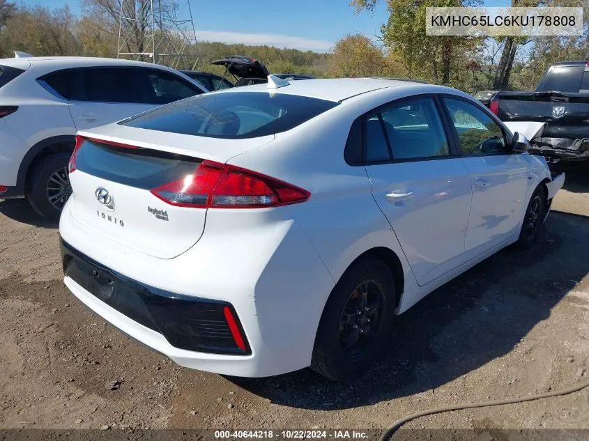 2019 Hyundai Ioniq Hybrid Blue VIN: KMHC65LC6KU178808 Lot: 40644218