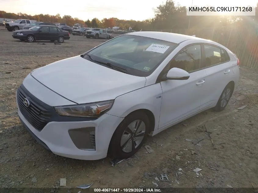 KMHC65LC9KU171268 2019 Hyundai Ioniq Hybrid Blue