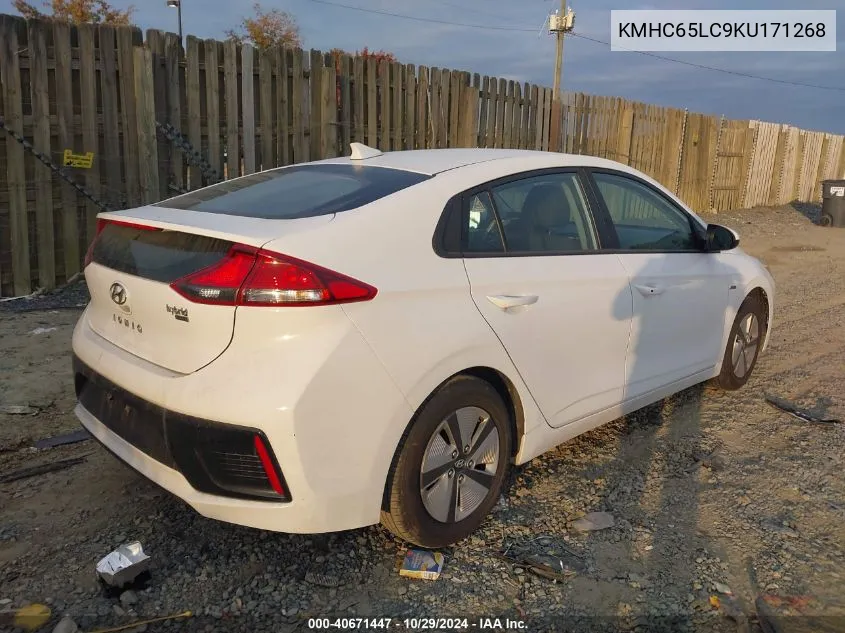 KMHC65LC9KU171268 2019 Hyundai Ioniq Hybrid Blue