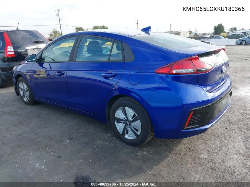 2019 Hyundai Ioniq Hybrid Blue VIN: KMHC65LCXKU180366 Lot: 40699786