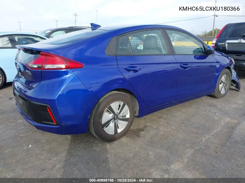 2019 Hyundai Ioniq Hybrid Blue VIN: KMHC65LCXKU180366 Lot: 40699786