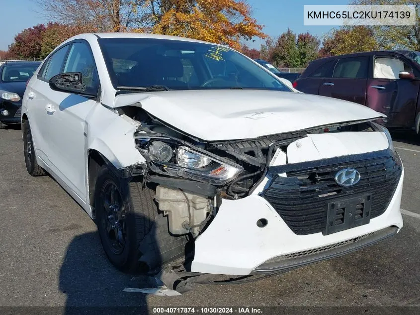 KMHC65LC2KU174139 2019 Hyundai Ioniq Hybrid Blue