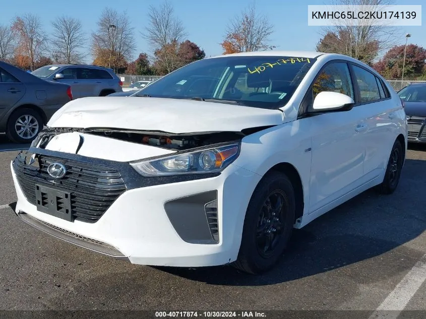 2019 Hyundai Ioniq Hybrid Blue VIN: KMHC65LC2KU174139 Lot: 40717874