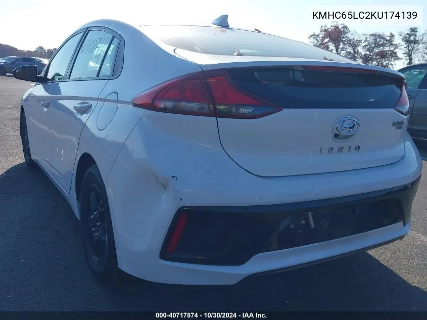 2019 Hyundai Ioniq Hybrid Blue VIN: KMHC65LC2KU174139 Lot: 40717874