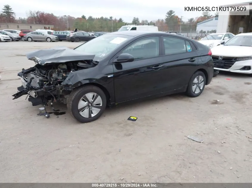 KMHC65LC1KU179509 2019 Hyundai Ioniq Hybrid Blue